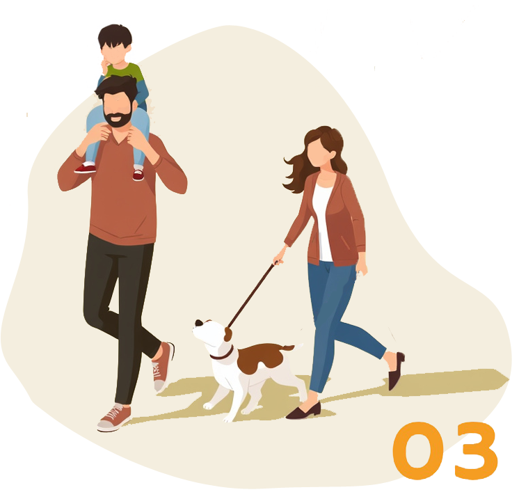 家族が歩くイメージ